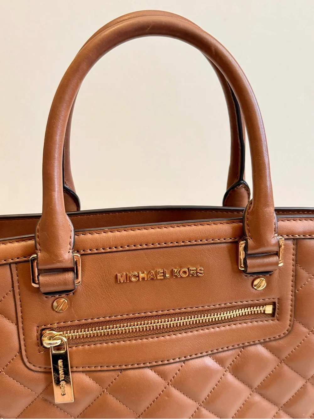 MICHAEL Michael Kors Brown Quilted Leather Selma Satchel